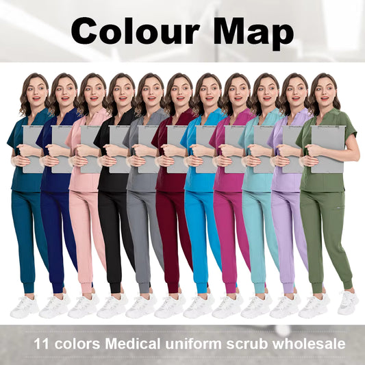 Derma Zenith V-Neck Medical Scrub Jogger Set
