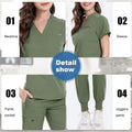 Derma Zenith V-Neck Medical Scrub Jogger Set
